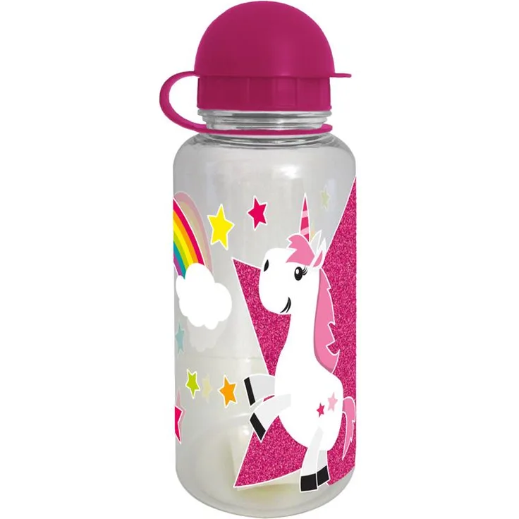 infinite by GEDA LABELS (INFKH) Einhorn Trinkflasche Tritan ca. 350 ml, Kunststoff, Mehrfarbig, 6,2 x 6,2 x 17 cm