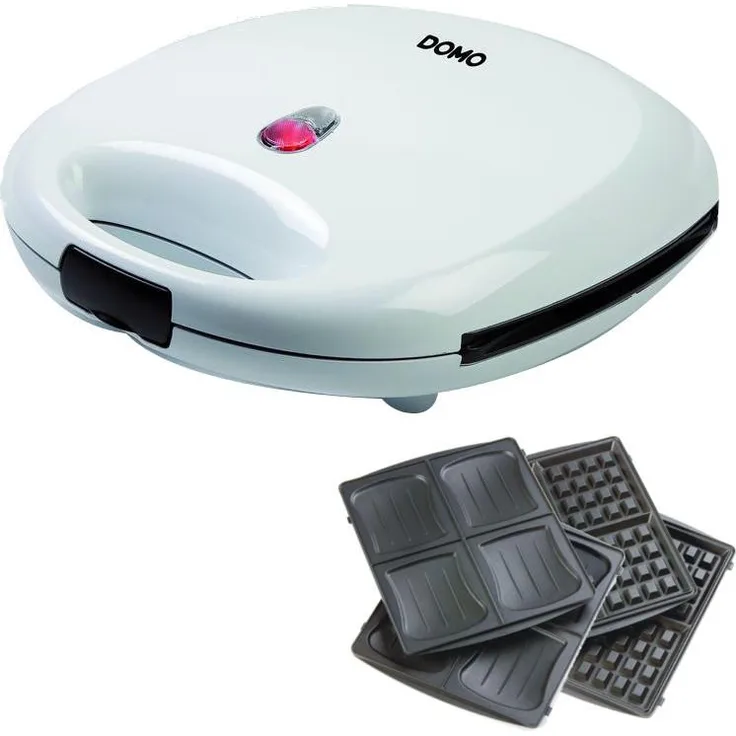 2in1 XL Familien Sandwich-Toaster für 4 Sandwich oder Waffelautomat für 4 leckere Waffeln Domo DO9046C