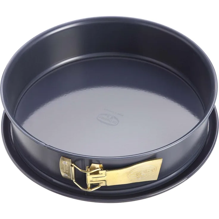 Dr. Oetker Springform Ø 28 cm BACK-LIEBE EMAILLE, Backform mit schnitt- & kratzfestem Flachboden mit le-Versiegelung, runde Kuchenform mit Ring aus Stahlblech (Farbe: Blau), Menge: 1 Stück