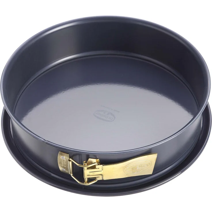 Dr. Oetker Springform Ø 28 cm BACK-LIEBE EMAILLE, Backform mit schnitt- & kratzfestem Flachboden mit le-Versiegelung, runde Kuchenform mit Ring aus Stahlblech (Farbe: Blau), Menge: 1 Stück