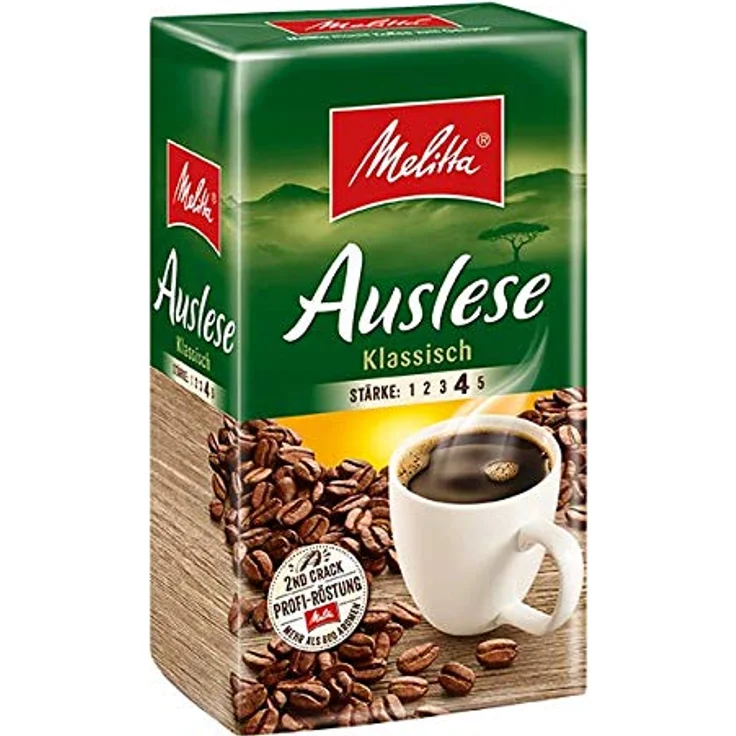 Melitta Gemahlener Röstkaffee, Filterkaffee, kräftig mit rundem Aroma, Stärke 4, Auslese Klassisch, 12er Pack (12 x 500 g) - Preisvergleich – Bild 1
