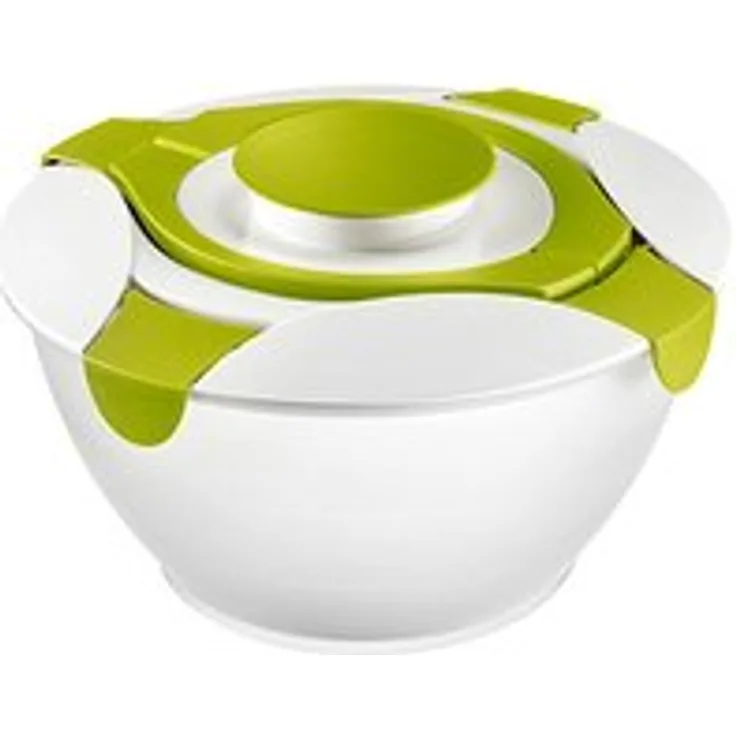 Westmark Salatbutler--schüssel mit Tragegriffe und Dressing-Behälter, Fassungsvermögen: 6,5 Liter, Kunststoff, Praktika, Transparent-Apfelgrün, 2422227A