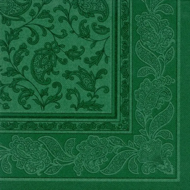 50 Servietten ''ROYAL Collection'' 1-4-Falz 40 cm x 40 cm dunkelgrün ''Ornaments''