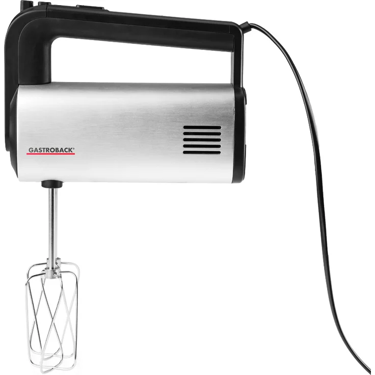 Gastroback 40983 Design Handmixer Pro, 5 Geschwindigkeiten und Turbo-Funktion, Dural-Aluminium gebürstetes Gehäuse, 500 Watt, silber, schwarz – Bild 1