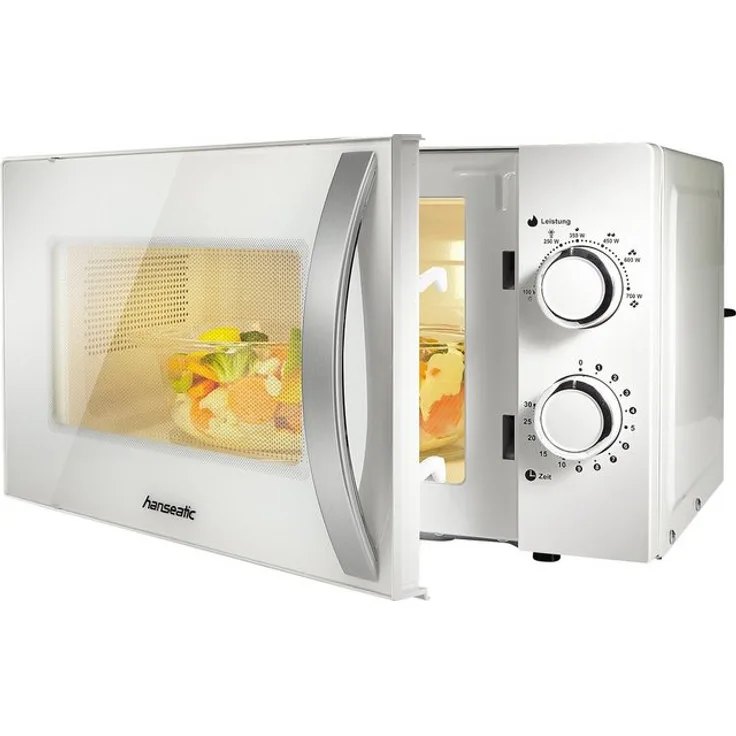 Hanseatic Mikrowelle 678906, Mikrowelle, 20 l, Auftaufunktion, 700W weiß