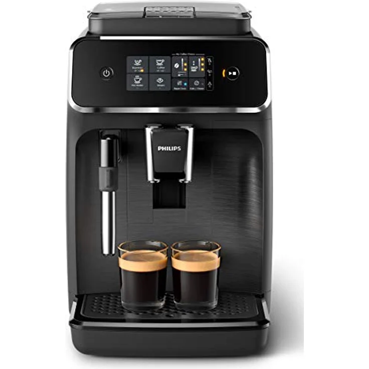 Philips 2200 Serie EP2220-10 Kaffeevollautomat, 2 Kaffeespezialitäten, Schwarz-Schwarz-gebürstet – Bild 1