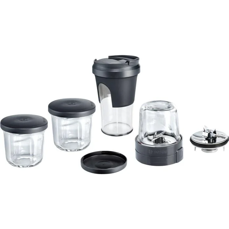 Bosch MUZ45XTM1 TastyMoments 5-in-1 Multi-Zerkleinerer-Set (Mixen, Mahlen, Hacken, Aufbewahren, ToGo-Lösung) für Küchenmaschinen MUMX, MUM5, MUM4 – Bild 1