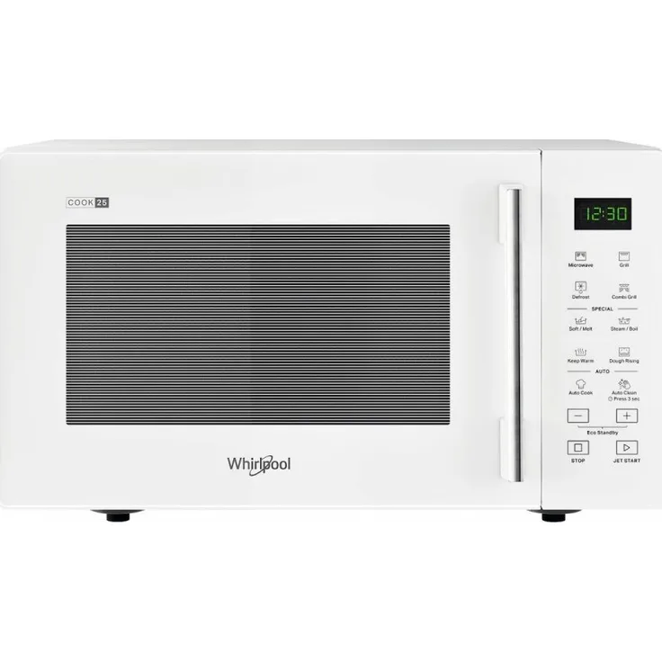 Whirlpool MWP 254 W Mikrowelle mit Grill, Standgerät, 25 Liter Garraum, 900 Watt, Dampfgaren, weiß