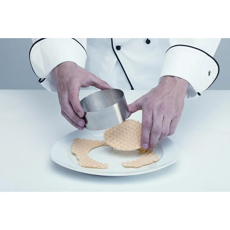 APS 110 Edelstahl Seamless Mousse Ring, 5-tlg. Set (4 Ringe + 1 Pusher), Ø 6 x 4,5 cm