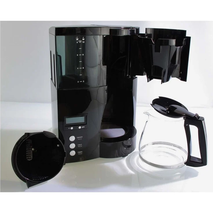 Melitta 100801 bk Optima Timer Filter-Kaffeemaschine, Kunststoff + Edelstahl, 1.2 liters, Schwarz  – Bild 2