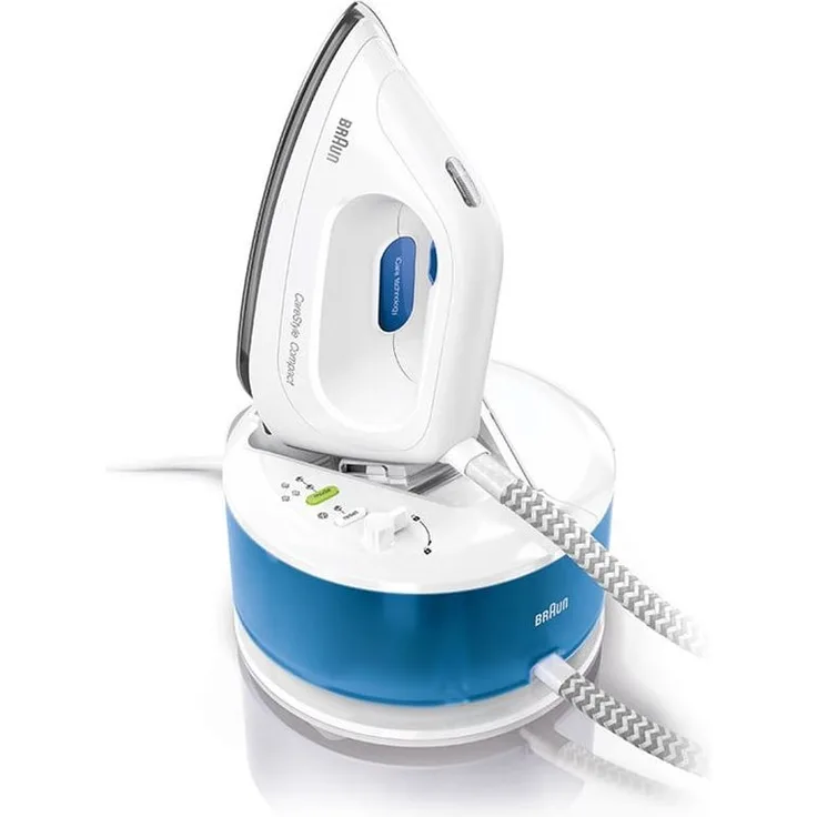 Braun IS 2043 CareStyle Compact Dampfbügelstation, FreeGlide 3D-Bügelsohle, Vertikaldampf, 2200 W, 5 bar Druck, Dampfstoß 300g-min, 1,3 l Wassertank