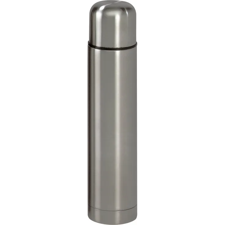 axentia Edelstahl-Isolierbehälter Isolierflasche für Warm-und Kaltgetränke, Silber, 6.5 cm