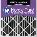 Nordic Pure 20 x 20 x 2pm8 C-12 Merv 8 Plus Carbon AC Ofen Filter (12 Pack), 50,8 x 50,8 x 5,1 cm