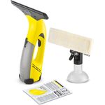 Kärcher WV 50 Plus EU Fenstersauger, 20 min Akkubetrieb, Sprühflasche mit Mikrofaserbezug, 20 ml Fensterreiniger-Konzentrat, gelb-schwarz, 1.633-117.0