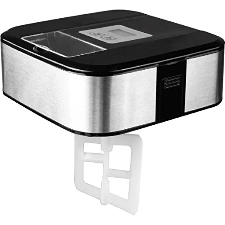 Gino Gelati GG-12W Digitale Edelstahl Eismaschine, Frozen Yogurt Maschine, 1,5 Liter, LCD-Display, inkl. Messbecher, silber, schwarz – Bild 2