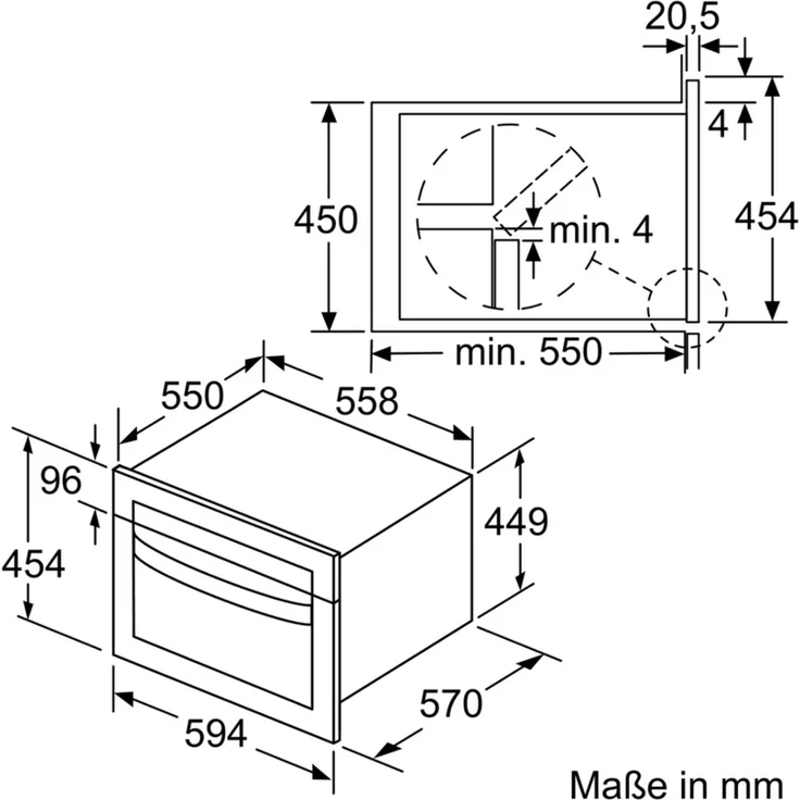 Bosch CMA585GS0 Serie 6 Mikrowelle mit Grill, Kompaktbackofen, Einbaugerät, 900 Watt, 44 Liter Garraum, Edelstahl, Klapptür, Versenkknebel, 15 voreingestellte Automatikprogramme – Bild 5