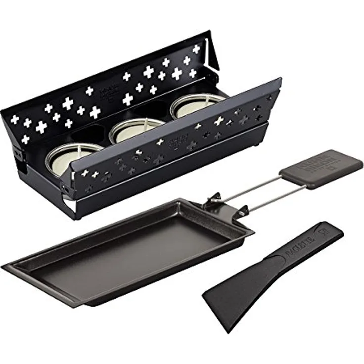Kuhn Rikon 32170 Candle Light Mini Schweizerkreuz Raclette Set, schwarz