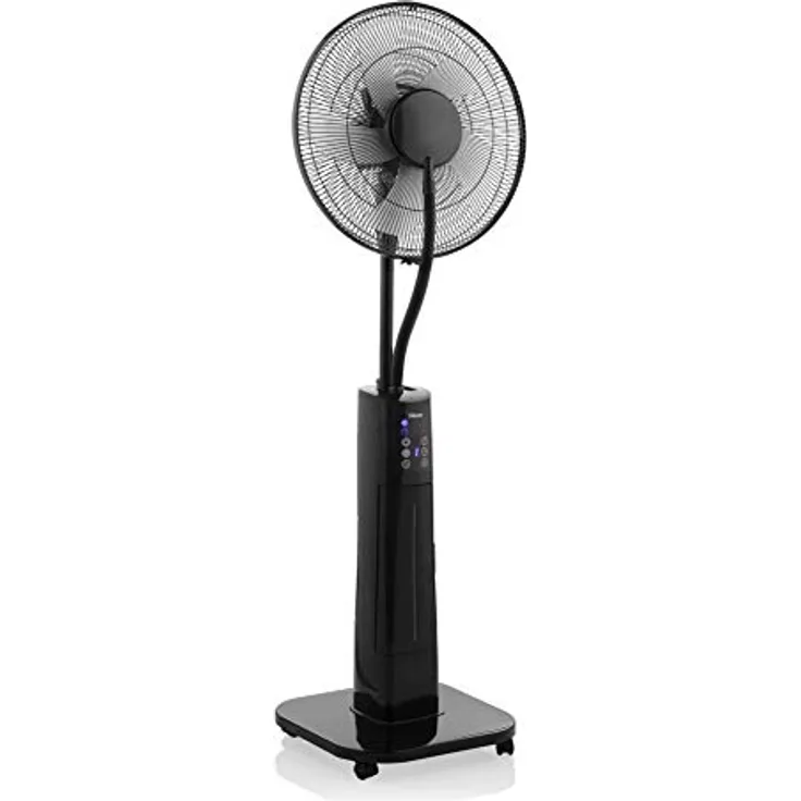 Tristar VE-5859 Nebel-Ventilator, ionisierter kühlender Wassernebel, einfacher Transport dank 4 Rädern, 40 cm Durchmesser, mit Timer und Fernbedienung, Leistungsstarker 80 Watt Motor, schwarz