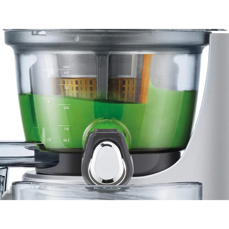 SAGE SJS700 the Big Suqeeze Slow-Juicer mit extragroßem Einfüllschacht, Silber – Bild 5