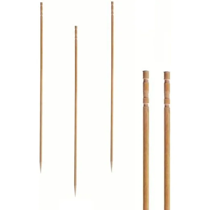 Papstar Fingerfood-Spieße - Holzspieße ''Pure'' (500 Stück) 15 cm, Naturholzspieße aus Bambus mit gedrechseltem Ende, für Fingerfood, kleine Snacks, Antipasti und Cocktails, stilvolles Design #81097