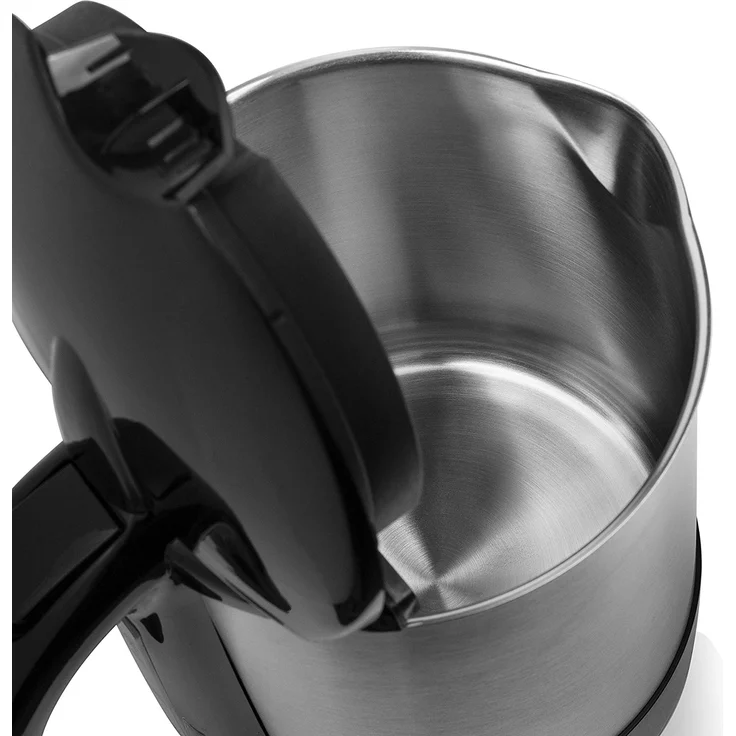 Princess 236039 Edelstahl-Wasserkocher mit Kontrollleuchte, verdecktes Heizelement, für Links- und Rechtshänder, 2200 Watt, 1,7L Fassungsvermögen, schwarz – Bild 2