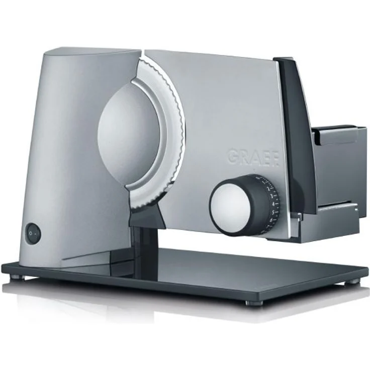 Graef S32000 Allesschneider, 170W, 170 mm Wellenschliffmesser aus Edelstahl, Safety-Verschluss, Vollemtallgehäuse, silber – Bild 1