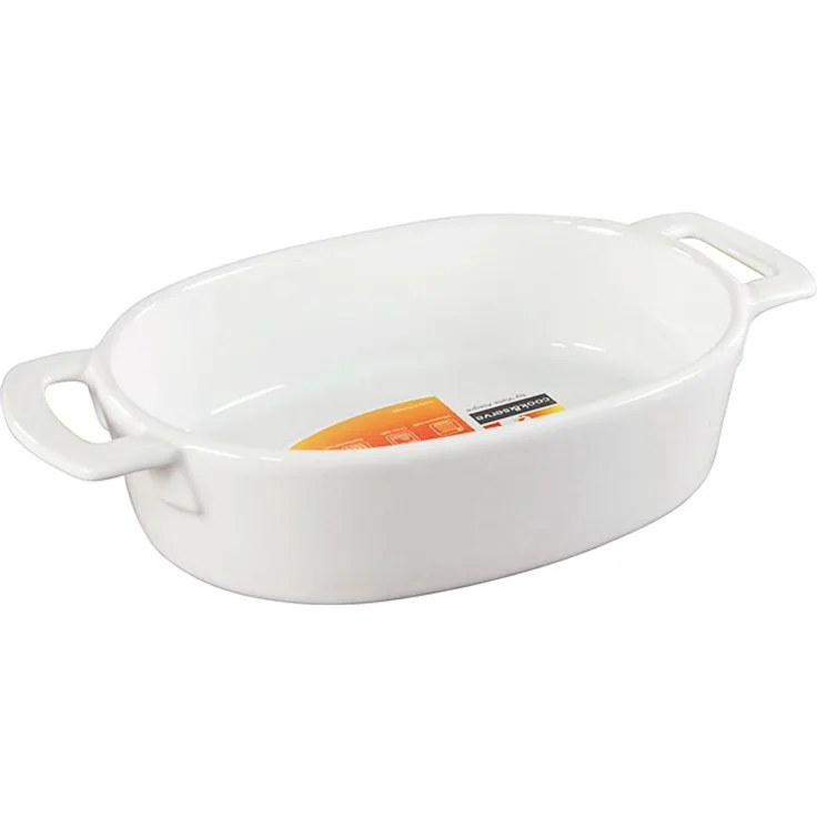 Creatable Serie Nostalgie, oval 27 cm Auflaufform, Steinzeug, Weiß, 25 x 24 x 20 cm