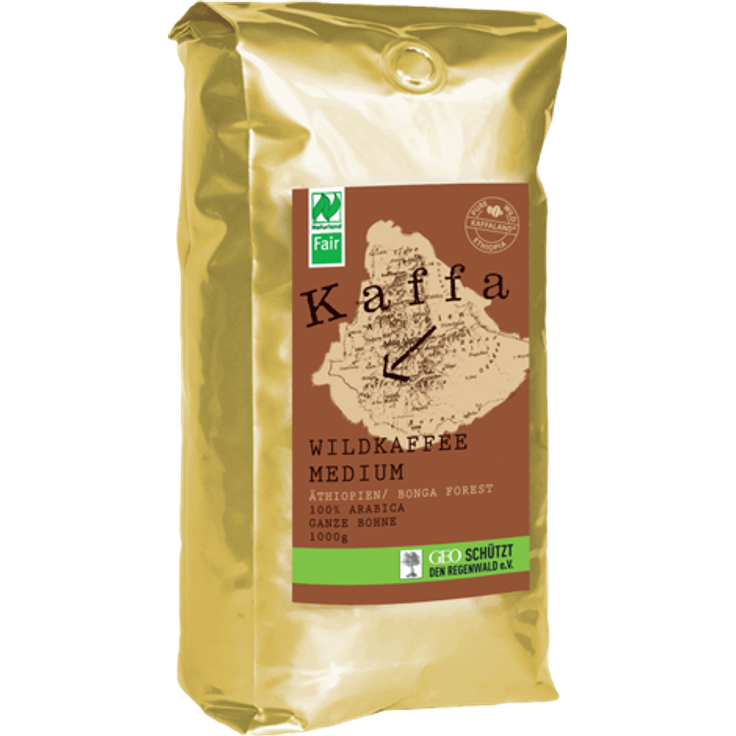 KAFFA Bio Wildkaffee Medium, 1000g ganze Bohne