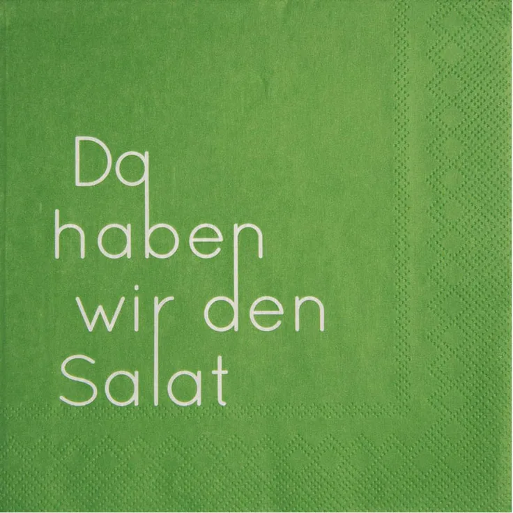 DINING Serviette 33x33cm Da haben wir den Salat