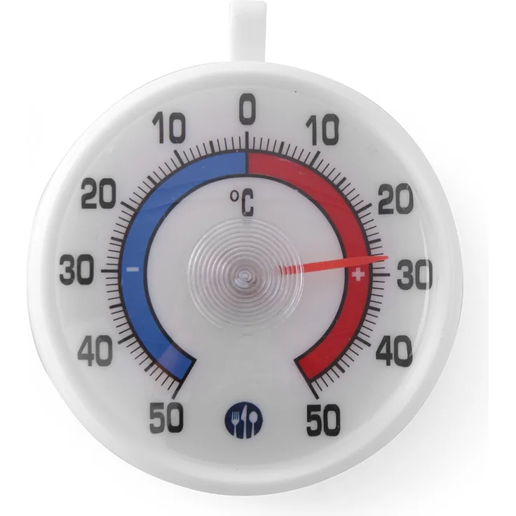 HENDI Kühlschrankthermometer, Thermometer, Khülschrank, Wasserdicht, mit Aufhängehaken, Temperaturbereich von -50 °C bis 50 °C. Leicht abzulesen, ø72x(H)21mm
