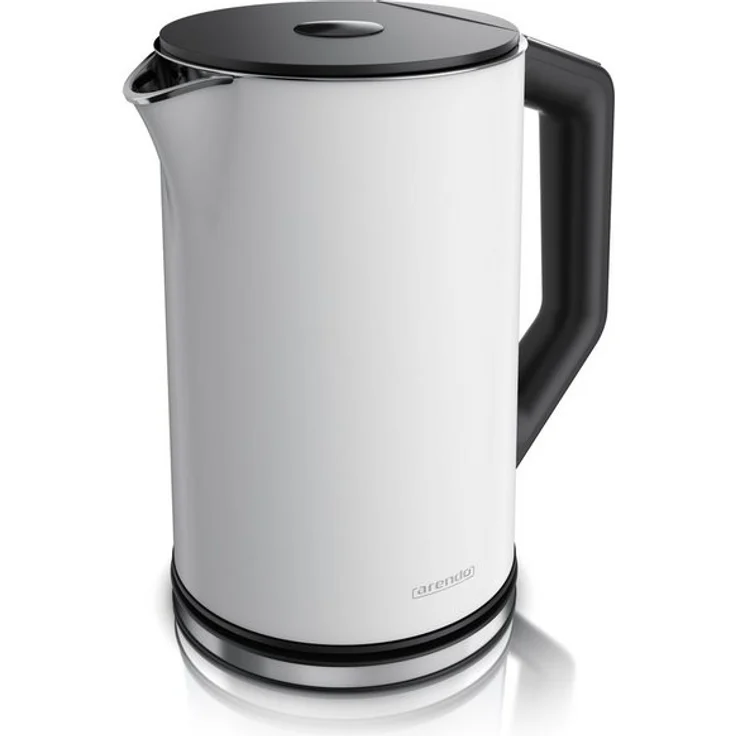 Arendo Wasserkocher ELEGANT doppelwandig, 1,5L, 2200 W, Warmhaltefunktion, weiß, matt