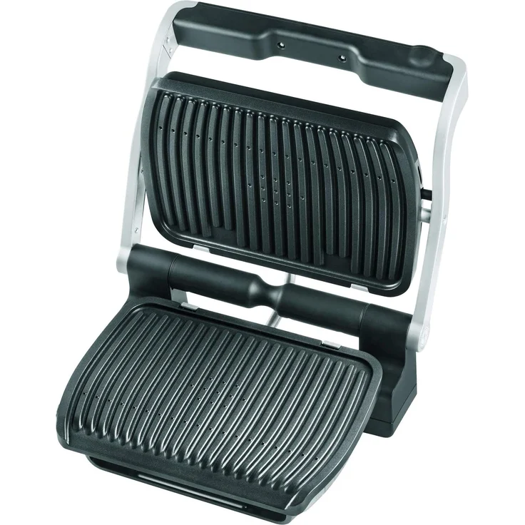 Tefal GC705D OptiGrill intelligenter Kontaktgrill, 6 automatische Programme, passt Temperatur und Grillzyklus ans Grillgut an, antihaftbeschichtete Platten, silber – Bild 2