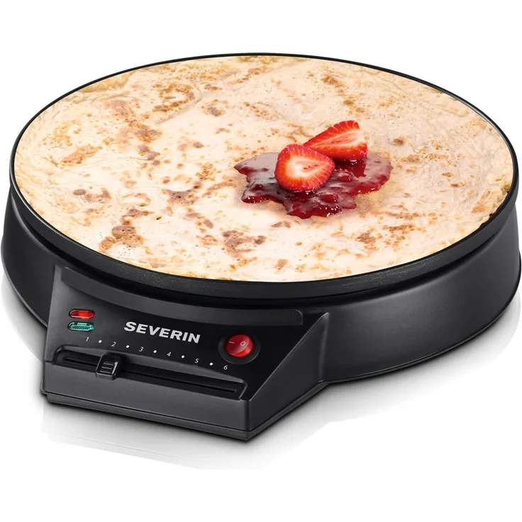 SEVERIN Crêpes Maker CM 2198 Inkl. Holz-Teigspatel und -Crêpeswender, 1.000 W schwarz