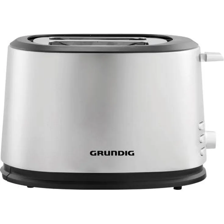 Grundig TA5620 Toaster, 850 W, Drehregler für Bräunungsgradeinstellung, Edelstahl-Schwarz