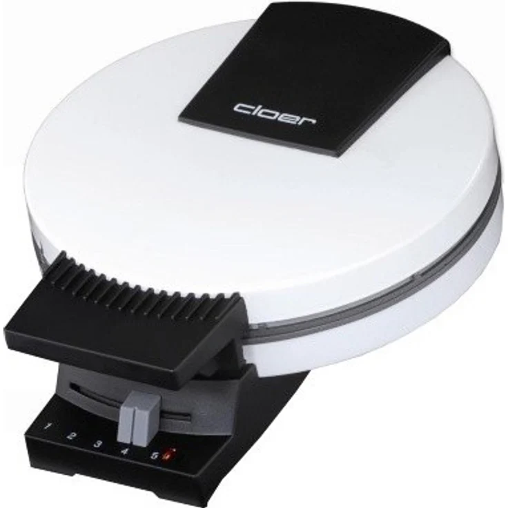Cloer 171 Waffelautomat für für kuchenartige Waffeln - 930 W-Waffelgröße 16 cm-Backampel -, Metall, weiß – Bild 1