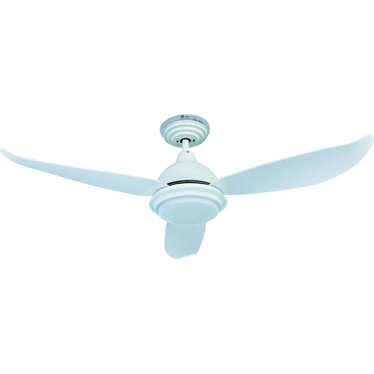 Pepeo Energiespar Deckenventilator Raja weiß mit dimmbarer LED Beleuchtung, 122cm, inklusive Fernbedienung