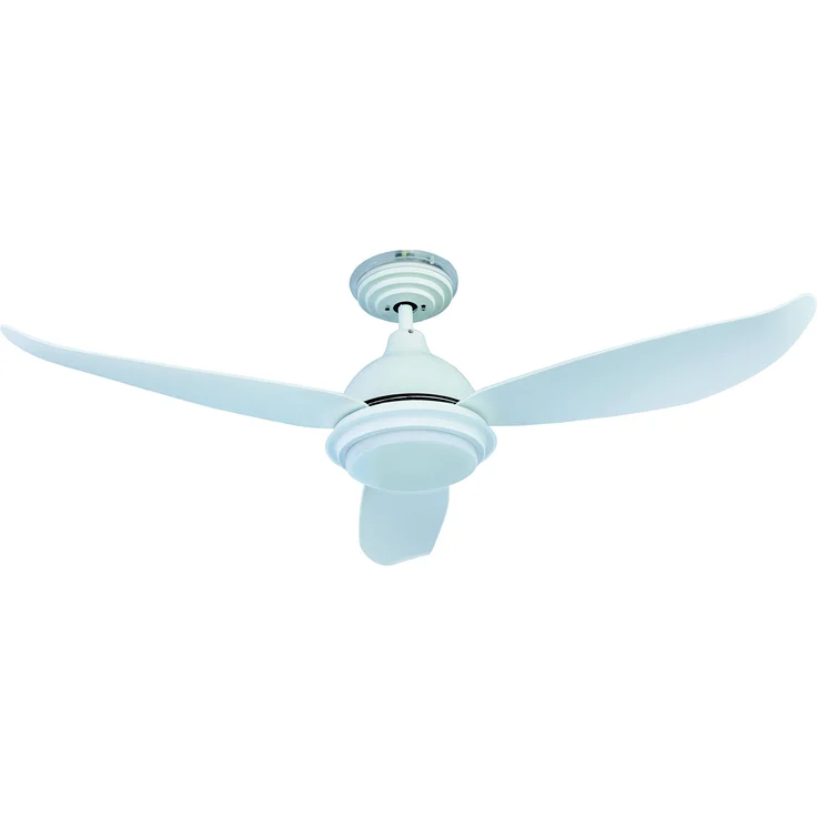 Pepeo Energiespar Deckenventilator Raja weiß mit dimmbarer LED Beleuchtung, 122cm, inklusive Fernbedienung – Bild 1