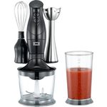 MELISSA Universal Stabmixer Set 3in1 16210064 Stabmixer mit Zerkleinerer, Mixer- und Schneebesenaufsatz, 250 W, schwarz