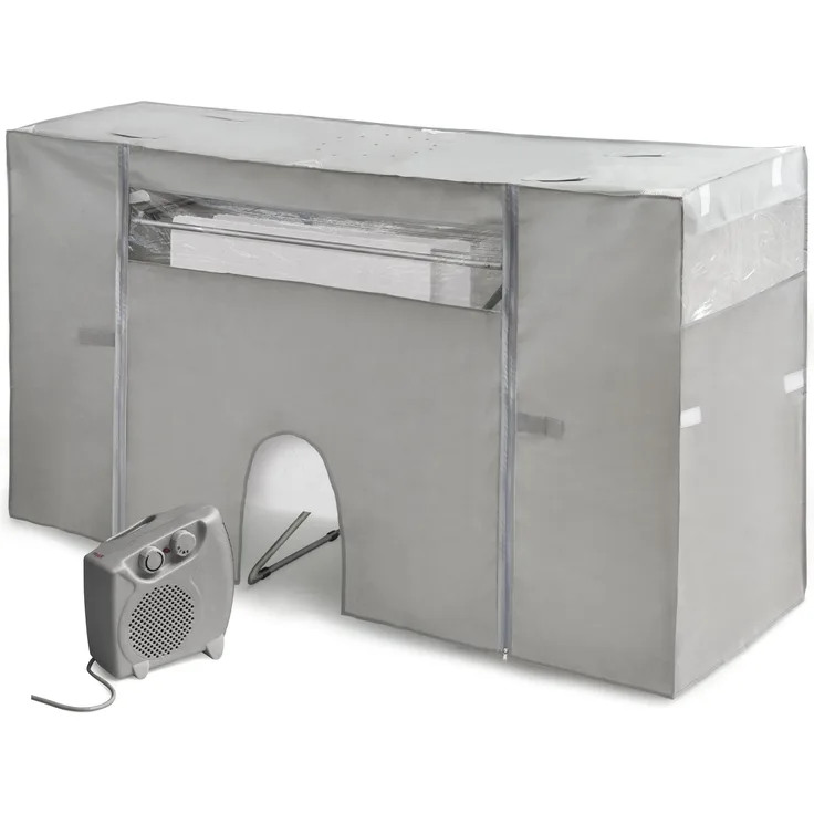 Rayen 6175 Wäscheständer mit Heizkörper, Stoff Non Woven, grau, 105 – 180 x 56 x 106 cm