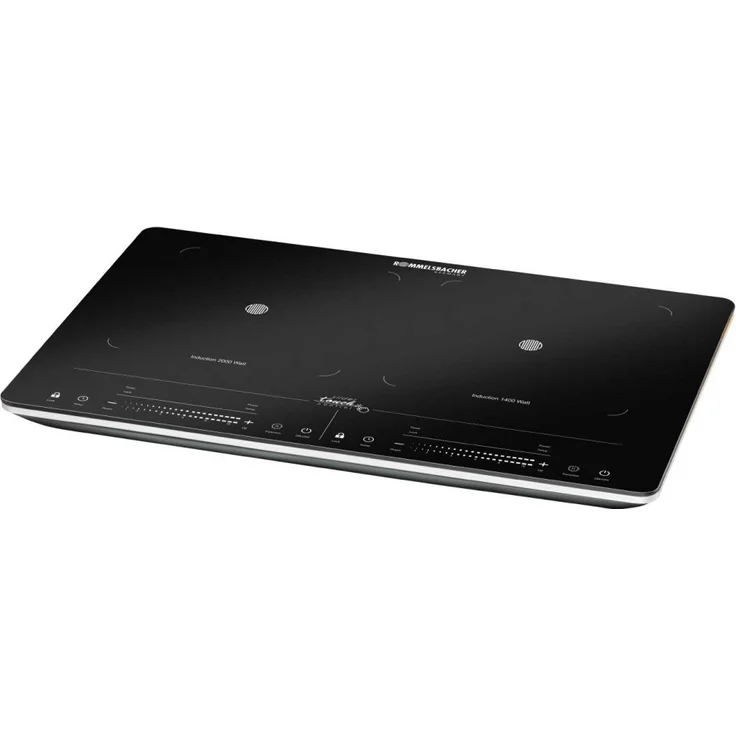 Rommelsbacher CT 3420IN, Kochplatte, Induktion, Anzahl Kochstellen 2, Breite 56 cm, 10 Leistungsstufen, Slider Touch Steuerung, Topferkennung, Restwärmeanzeige, Kontrolllampe, schwarz – Bild 1