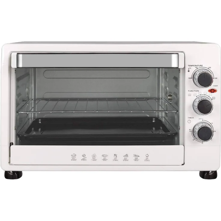 Woltu Minibackofen & Toastofen mit Krümelblech Timer, 32 Liter 1600W weiß – Bild 1