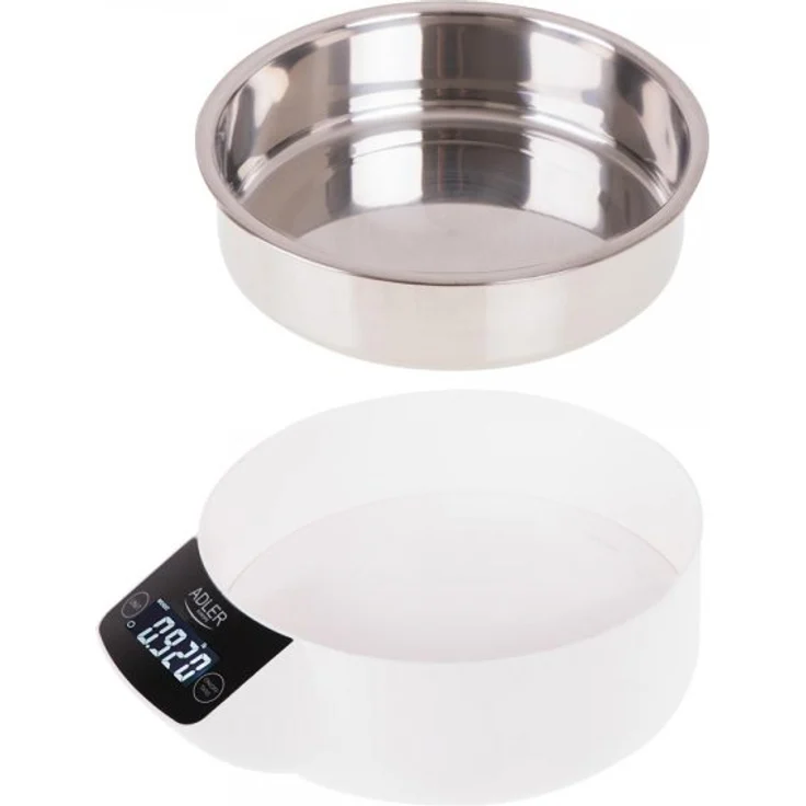 Adler AD 3166 Küchenwaage mit Schüssel Schale Edelstahl Digital Display beleuchtet – Bild 1