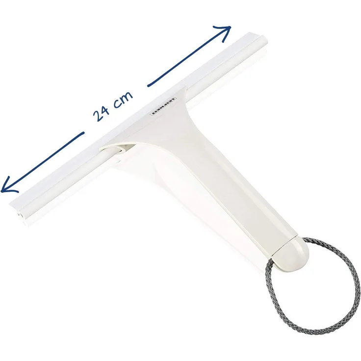 Leifheit Duschkabinenabzieher Cabino für Wände aus Glas, Acryl, Kacheln oder Fliesen, extra leichter Duschabzieher, Abzieher mit Aufhängeschnur