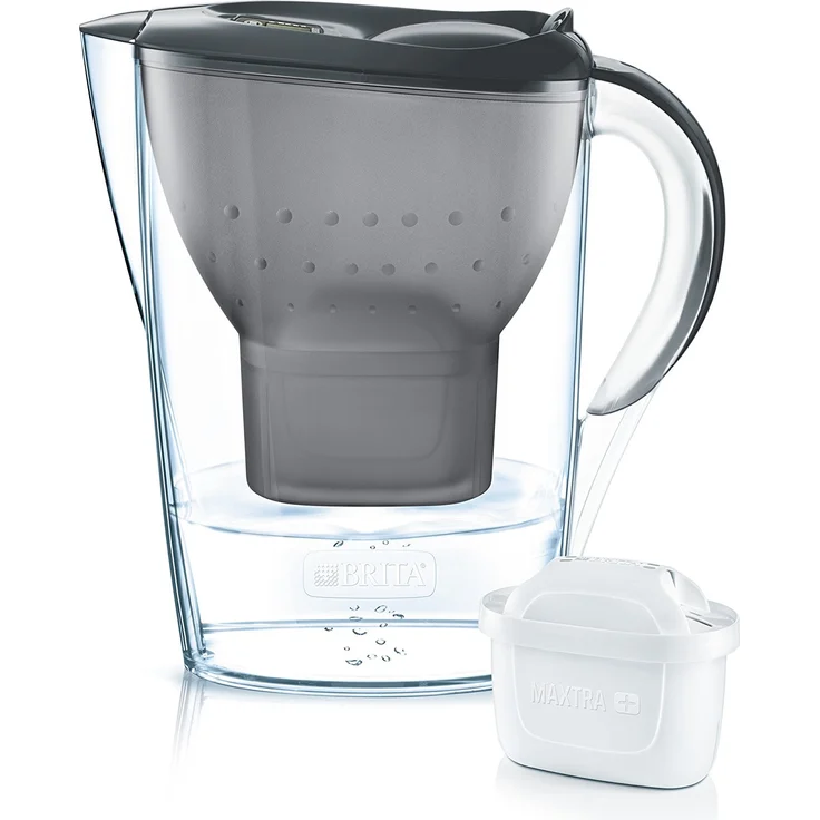BRITA Wasserfilter Marella graphitgrau inkl. 1 MAXTRA+ Filterkartusche – BRITA Filter zur Reduzierung von Kalk, Chlor & geschmacksstörenden Stoffen im Wasser  – Bild 1
