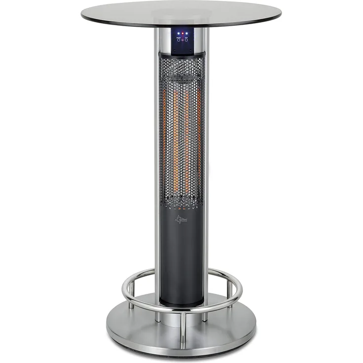 Suntec Wellness 15564 Heat Patio 1600 glass table 110 cm Stehtisch-Carbonheizstrahler, Heizstrahler