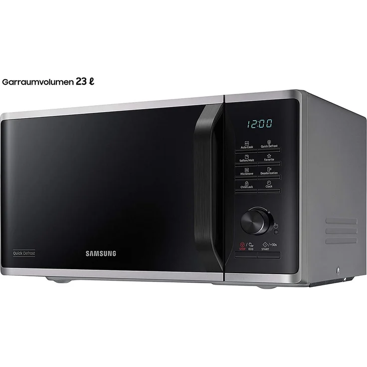 Samsung MW3500K MG2AK3515AS-EG Mikrowelle mit Grill - 800 W - 23 L Garraum - 48,9 cm Breite - Quick Defrost - 27 Automatikprogramme - silber - E-Commerce Verpackung – Bild 3