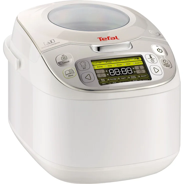 Tefal RK8121 Multikocher, 45 automatische Kochprogramme, Verzögerter Start, Warmhaltefunktion, Große Kapazität 5L, LC-Display, Rezeptbuch und Zubehör, 750 Watt
