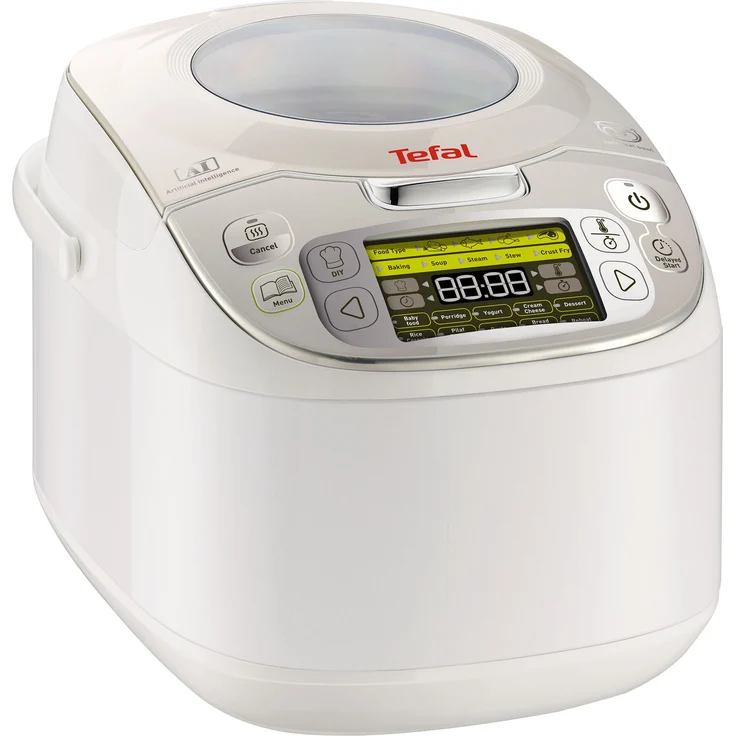 Tefal RK8121 Multikocher, 45 automatische Kochprogramme, Verzögerter Start, Warmhaltefunktion, Große Kapazität 5L, LC-Display, Rezeptbuch und Zubehör, 750 Watt
