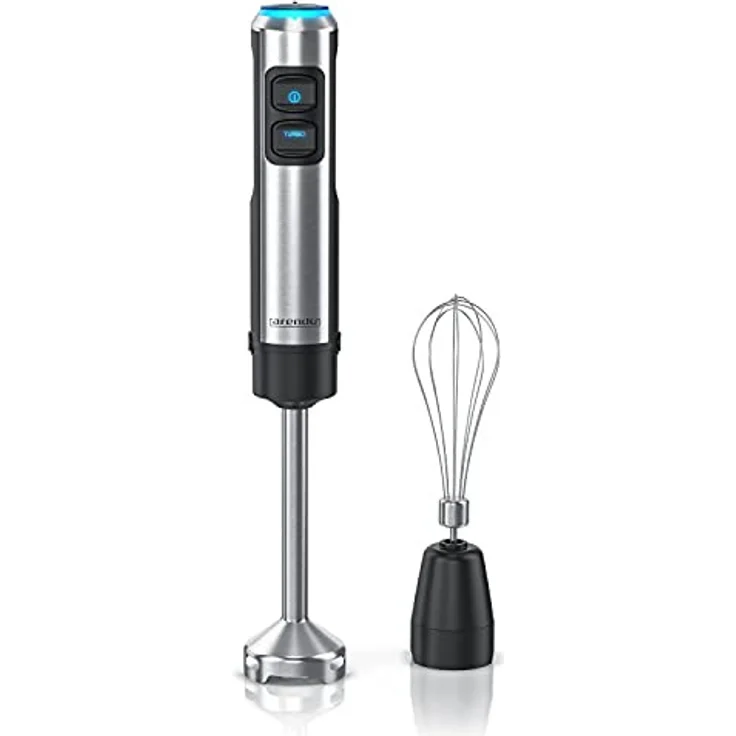 Arendo Stabmixer, 1200 Watt, Edelstahl, inkl. Schneebesenaufsatz, vierflügeliges Messer 