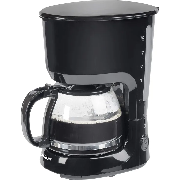 Bestron Kaffeemaschine mit Warmhalteplatte, Für gemahlenen Filterkaffee, 10 Tassen, 750 Watt, Schwarz